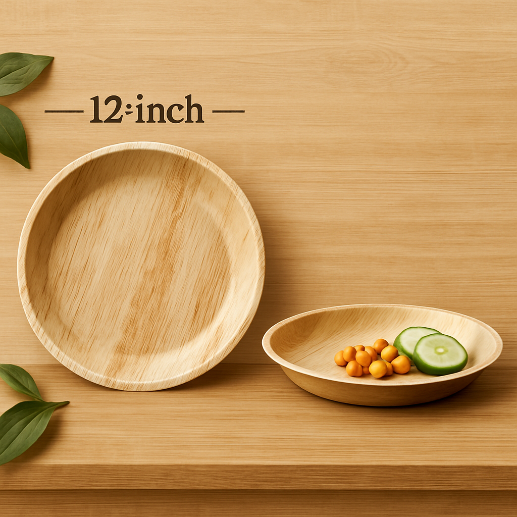 12 Inch Round Areca Plate