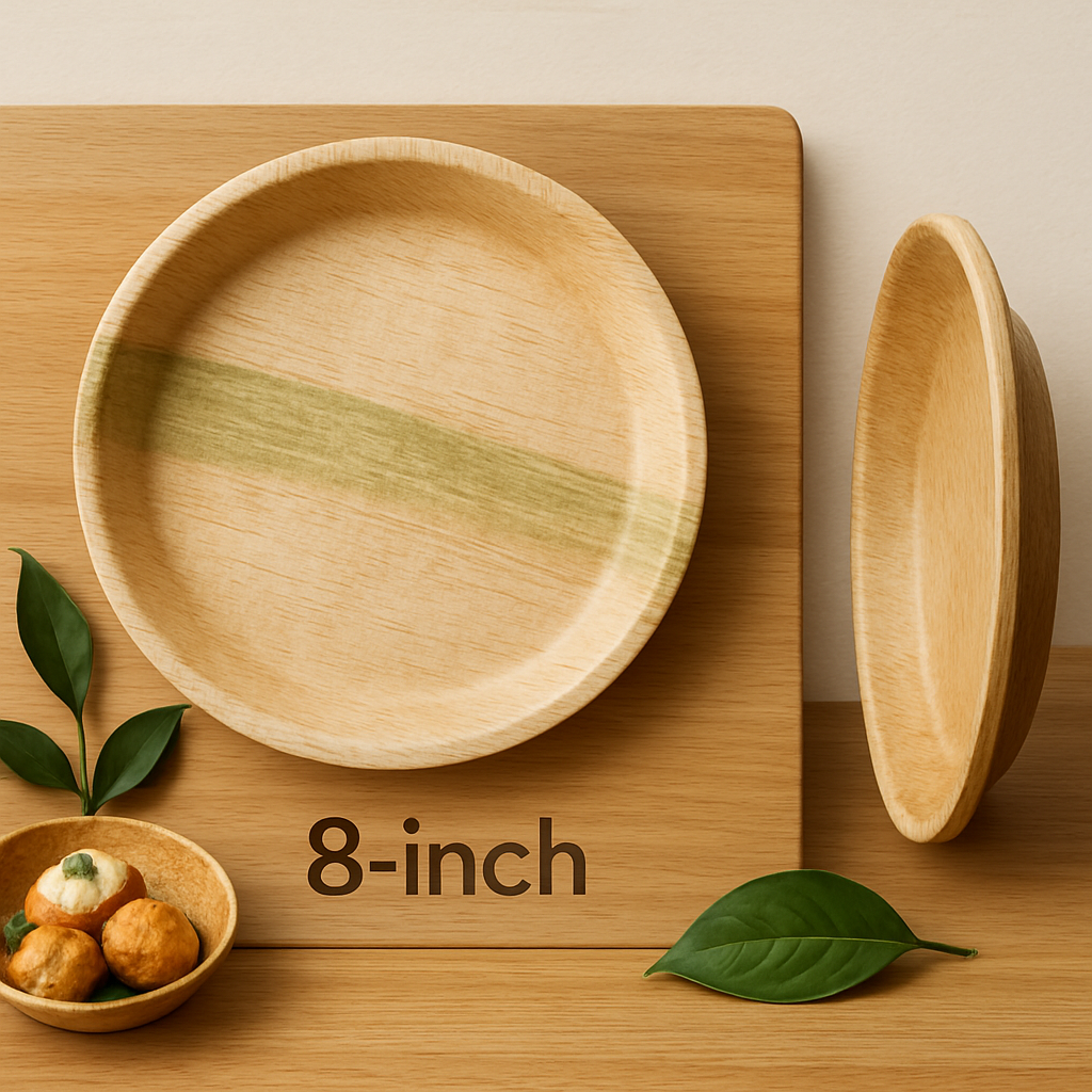 8 Inch Round Areca Plate